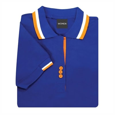 เสื้อโปโลสีน้ำเงินขลิบส้ม NU Polo ผ้า TK Ring หนานุ่ม สวมใส่สบาย - Image 5