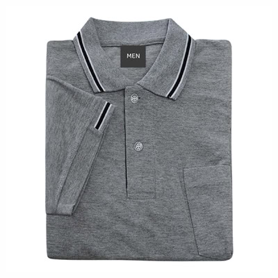 เสื้อโปโลสีเทาท็อปขลิบดำ MN Polo - Image 6