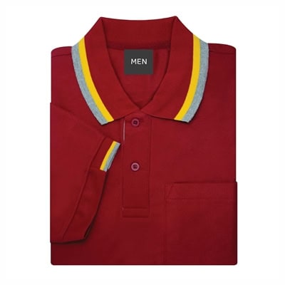 เสื้อโปโลสีเลือดหมู NU Polo ผ้า TK Ring หนานุ่ม สวมใส่สบาย - Image 6