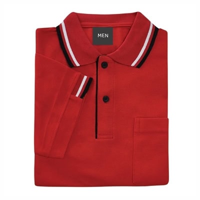 เสื้อโปโลสีแดงขลิบดำ MN Polo - Image 6