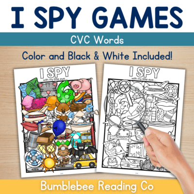 I Spy Printables Phonological Awareness (CVC Words) - NO PREP!