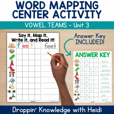 Word Mapping NO PREP Center - Vowel Teams