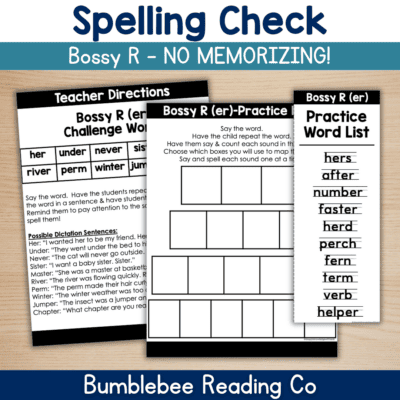 Phonics Skill-Based Spelling Challenges! Bossy R - Orthographic Mapping