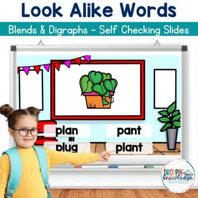 Orthographic Mapping - Look Alike Words Blends & Digraphs - Self Checking