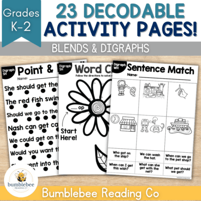 Decodable Activities - Blends & Digraphs - NO PREP Just Print & Go!