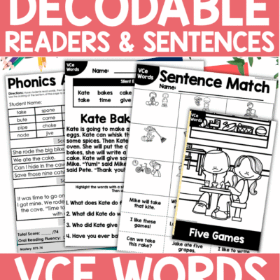 Decodable Silent E (VCE) Pack - Science of Reading Aligned