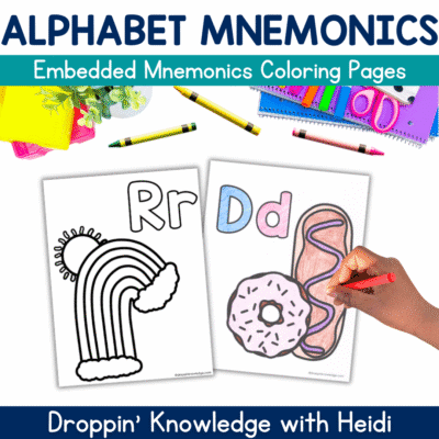 Alphabet Coloring Pages with Embedded Mnemonics