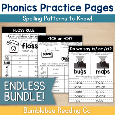 Phonics Practice Pages - Spelling Patterns to KNOW! ENDLESS BUNDLE