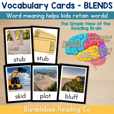 Beginning Blends Vocabulary Cards Phonics Comprehension Meaning