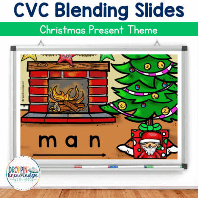 Christmas Phonics CVC Words Blending Slides