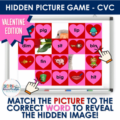 CVC Words Decoding Game! - Phonics Google Slides No Prep Valentine's Day