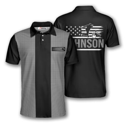 Custom Bowling Polo Shirt - Gingham Print Men's Shirt