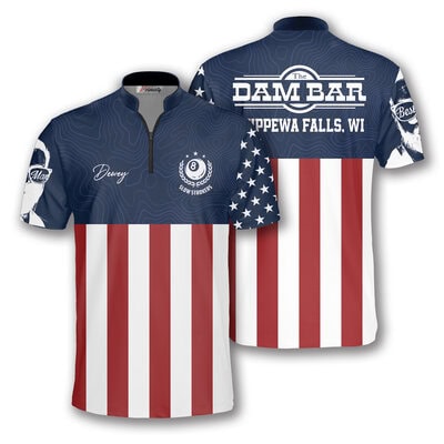 Patriotic Flag Custom Billiard Jersey for Dewey