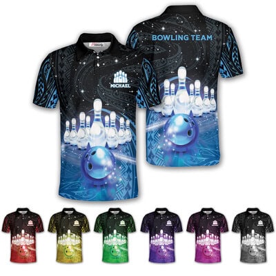 Tribal Bowling Polo Shirt for Men | Custom Design