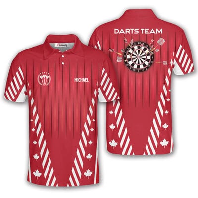 Canada Flag Darts Shirt for Men - Custom Name & Number