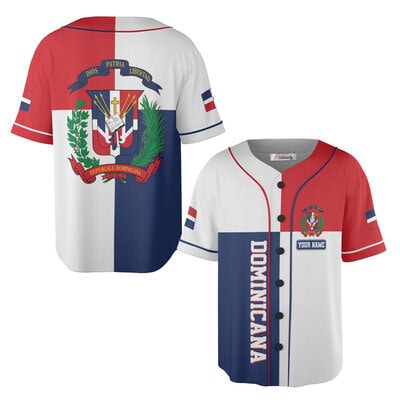 Dominicana Red Blue Custom Baseball Jersey