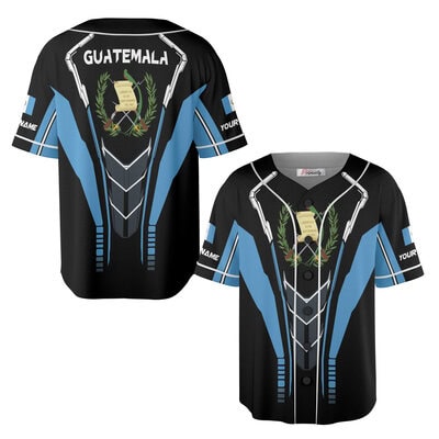 Guatemala Flag Badge Custom Baseball Jersey