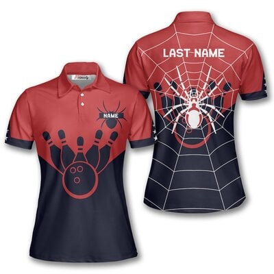 Black Widow Custom Bowling Polo Shirts for Women