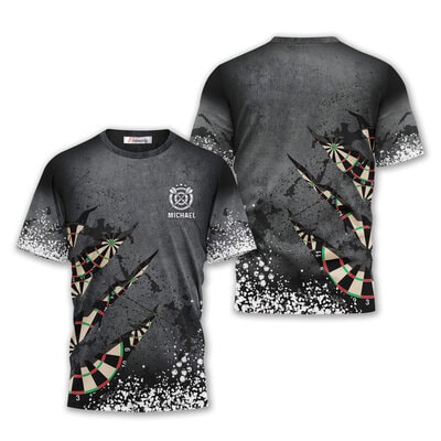 Custom Darts T-Shirt: Paint Splash Design for Men
