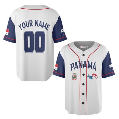 Panama Flag Coat of Arms Custom Baseball Jersey