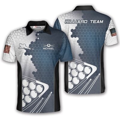 Blue Hive Custom Billiard Polo Shirt for Men