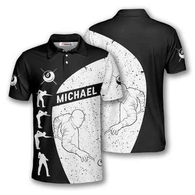 Billiard Silhouettes Custom Polo Shirt for Men