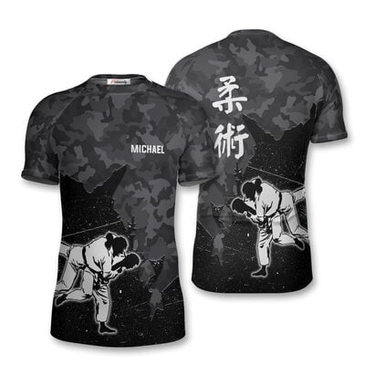 Black Camo Passionate Custom Jiu Jitsu Rash Guard
