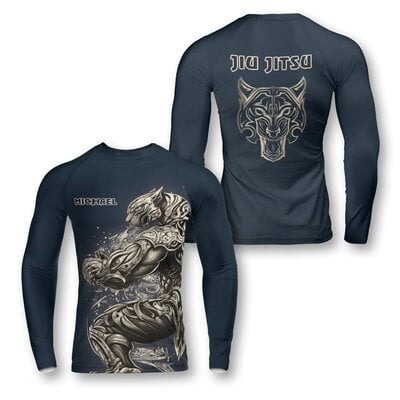 Panther Fighter Custom BJJ Rash Guard - Long Sleeve