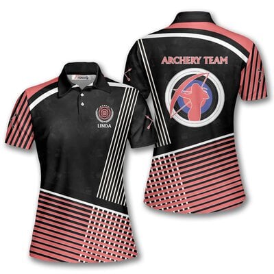 Coral Pink Custom Archery Shirts for Women | Personalized Polo
