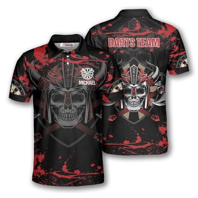 Darts Warriors Red Black Custom Polo Shirt for Men