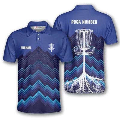 Night At The Mountain Custom Disc Golf Polo Shirts for Men