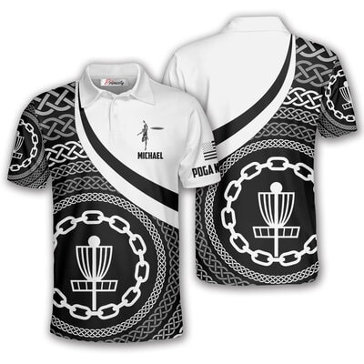 US Flag Custom Disc Golf Polo Shirts for Men