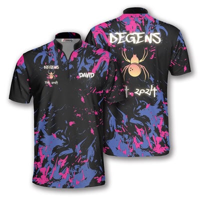 Custom Pink Bowling Jersey for Men - Personalized David
