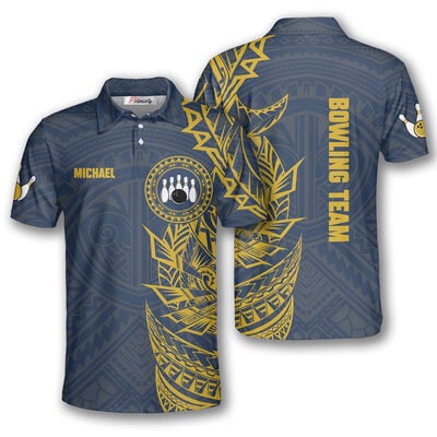 Tribal Custom Bowling Shirts for Men - Personalized Polo