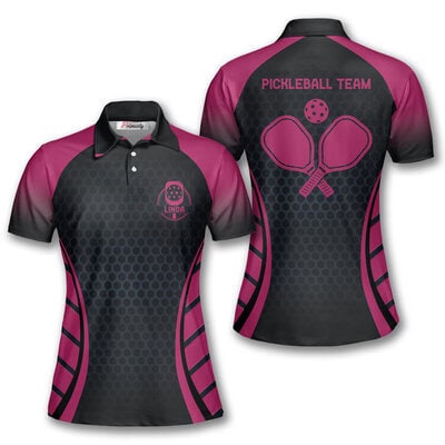 Pink Honeycomb Pickleball Shirt for Women Custom
