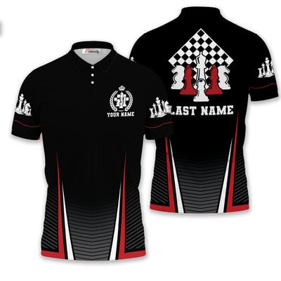 Red Black Sport Style Custom Chess Shirt