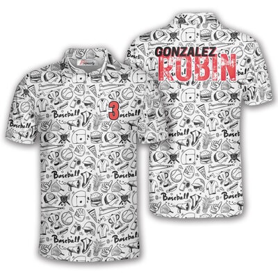 Doodle Pattern Baseball Shirts for Yarell and Robin