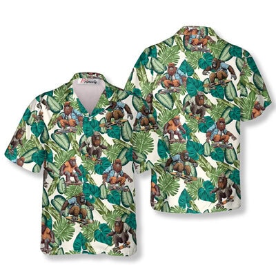 Tropical Skater Bigfoot Hawaiian Shirt - Unique Summer Tee