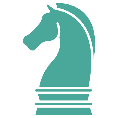 competitor analysis icon represented by a knight chess piece in teal
