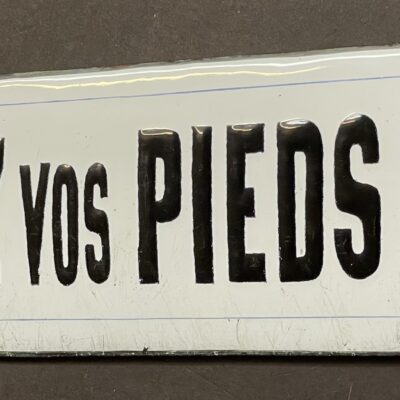 "Essuyez vos Pieds s.v.p.": Emailschild von Lefèvre Paris um 1920