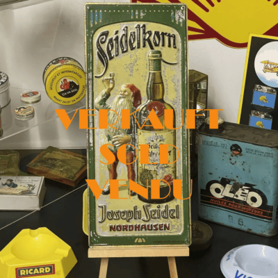 SEIDELKORN - Uraltes Blechschild aus Nordhausen