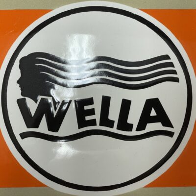WELLA - Dauerwellen Haarpflege: 1930er Jahre Emailschild in Top-Zustand!