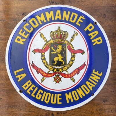 'La Belgique Mondaine': Altes und seltenes Emailschild aus Belgien