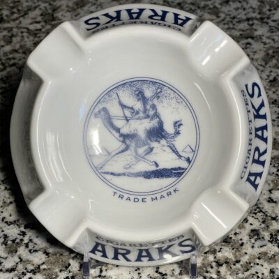 Cigarettes ARAKS - Seltener Porzellan-Ascher mit Fehldruck, ca. 1950