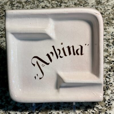 ARKINA Mineralwasser (Schweiz) - Sehr seltener Aschenteller im Art Deco Stil von DESA Steffisburg (ca. 1930)