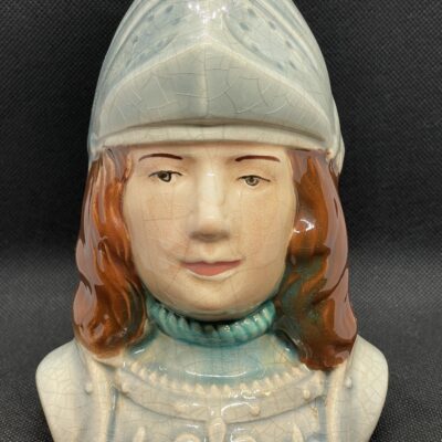 Jeanne d'Arc: Spardose aus Keramik, Frankreich ca. 1890-1910