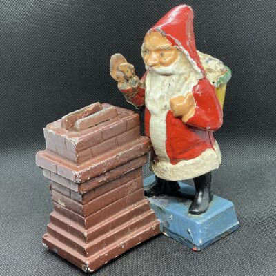 Uralte Santa Claus / Weihnachtsmann Spardose, mechanisch, Gusseisen
