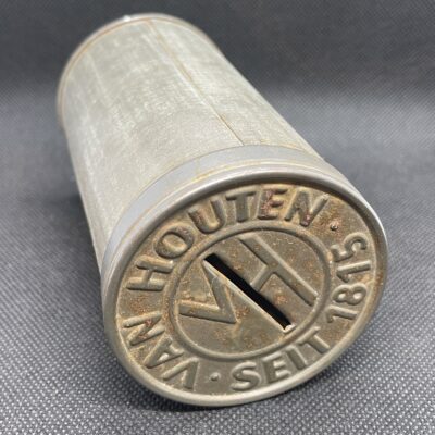 Kakao Van Houten: Seltene Spardose aus Blech (um 1900)