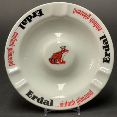 Erdal - Einfach glänzend. Ascher mit dem Rotfrosch, Porzellan, 1960er Jahre