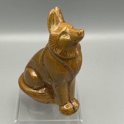 Seltene Keramik-Figur, um 1920: Deutscher Schäferhund als Spardose